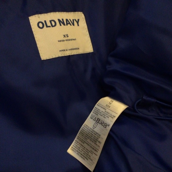NWOT Old Navy Womens XS Blue Shiny Puffer Vest Water Resistant Quilted Zip Up - Picture 10 of 10